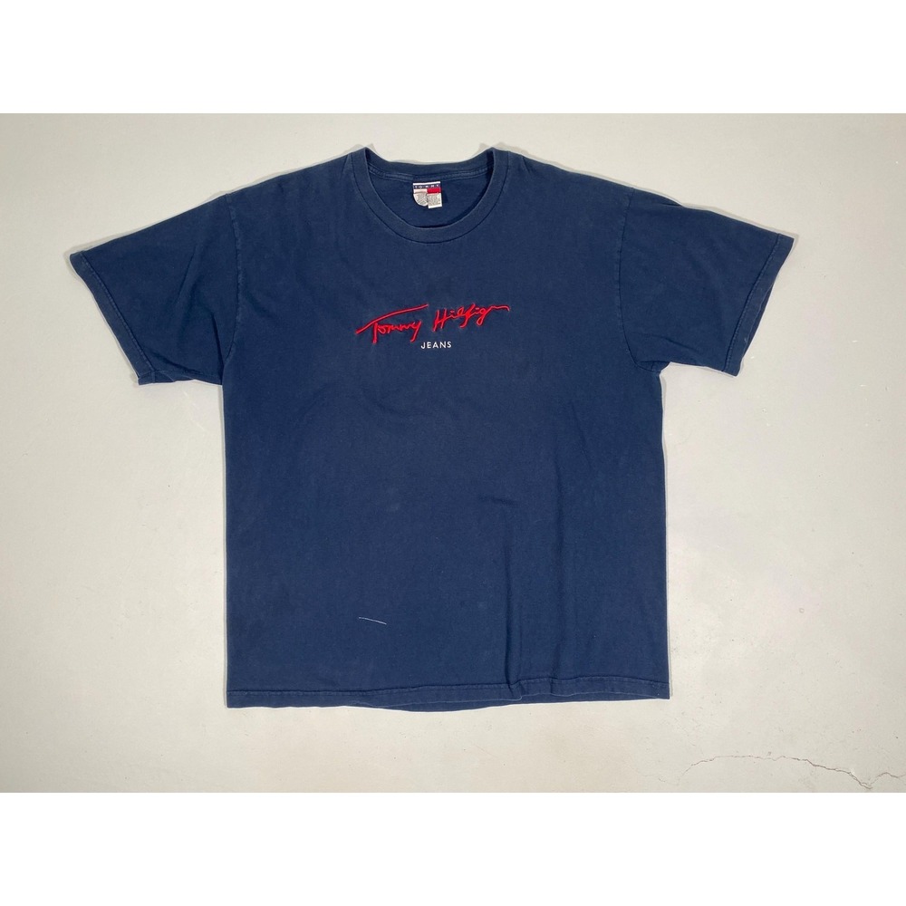 Vintage 90s Y2k Tommy Hilfiger Jeans Embroidered T-Shirt - Size XXL